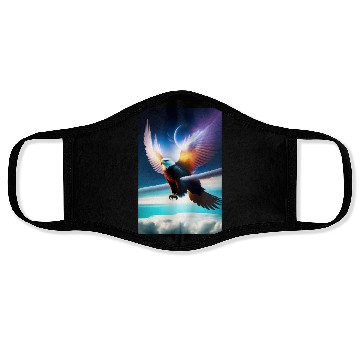 Discover "Embrace Transformation: Crystal Eagle Design" Face Masks