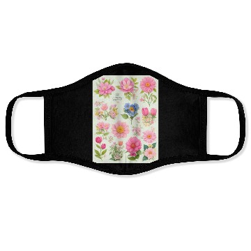 Discover Tangerine and Coral Spring Flowers Face Masks