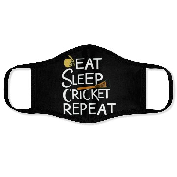 Discover Eat Sleep Cricket Repeat: Cricket Lover's Face Masks