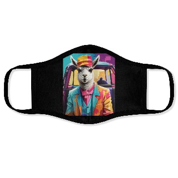 Discover space design llama lover Face Masks