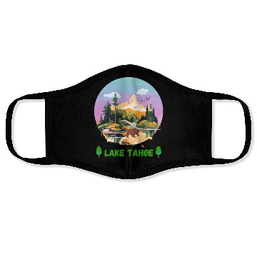 Discover Lake Tahoe California Face Masks