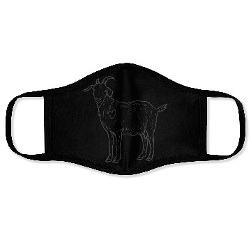Discover Minimalist Goat Heart Line Art Design Face Masks