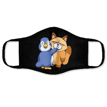 Discover Angry Cat and a Penguin Animals Lover Funny Design Face Masks
