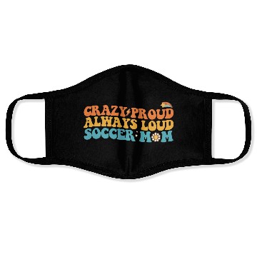 Discover Groovy Crazy Proud Always Loud Soccer Mom Retro Face Masks