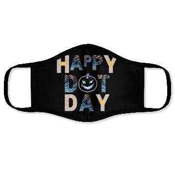 Discover Happy dot day pumpkin polka dot Face Masks