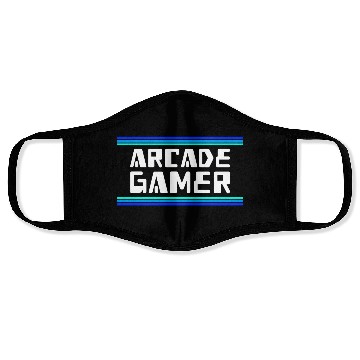Discover Arcade Gamer RetroGaming Bleu Face Masks
