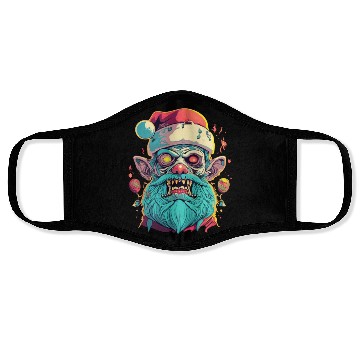 Discover Zombie Face With Santa Hat Face Masks