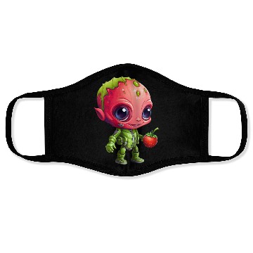 Discover Strawberry Alien: Green & Red in Harmony Face Masks