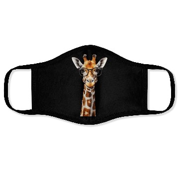 Discover Funny giraffe with glasses Face Masks