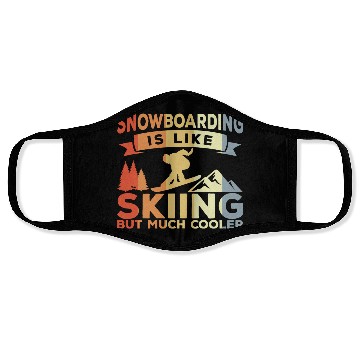 Discover Snowboarding Joke Face Masks