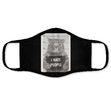 Discover I hate people cat Face Masks