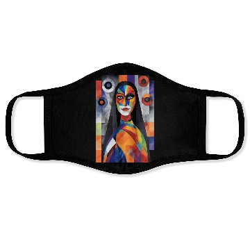 Discover Geometric Harmony - Abstract Portrait Face Masks