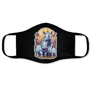 Discover Rhinos Kawaii Face Masks