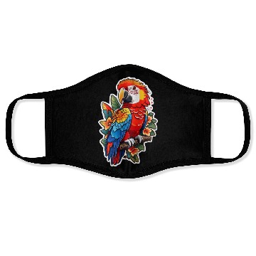 Discover Scarlet Macaw Kawaii Face Masks