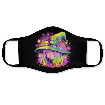 Discover Cute Neon Witch Face Masks