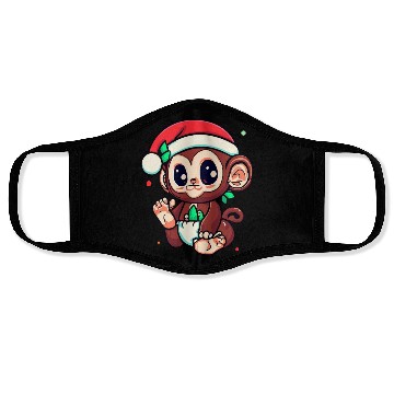 Discover Cute Baby Monkey Christmas Face Masks
