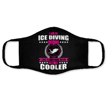 Discover Funny Ice Diving Mom For Women Face Masks