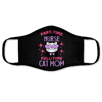 Discover Funny Nurse Cat Mom Lover Face Masks
