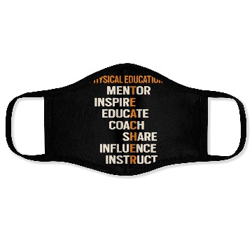 Discover Pe Physical Education Teacher Teach Back To School Face Masks