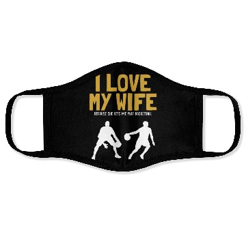 Discover I love my Wife Basketball Professional Lover Face Masks