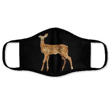 Discover Deer watercolor illustration Face Masks