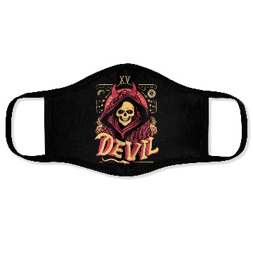 Discover Devil Tarot Skeleton Halloween Occult Face Masks