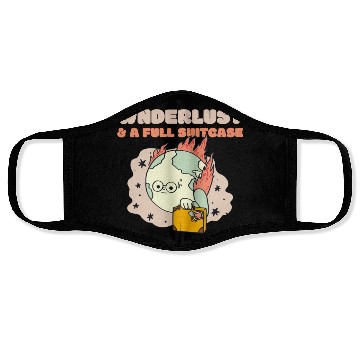 Discover Wanderlust a full suitcase Face Masks