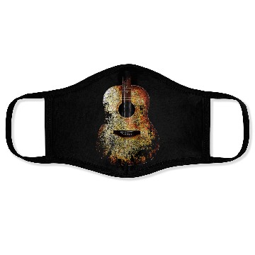Discover ACOUSTIC GUITAR DISTRESSED RETRO Face Masks