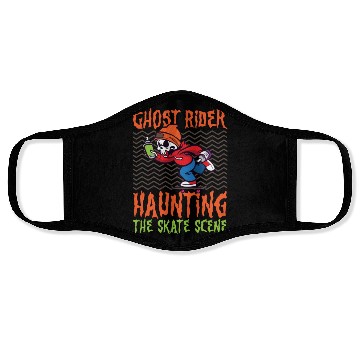 Discover Spooky Horror Skateboarder Halloween Skateboarding Face Masks