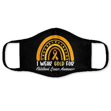 Discover I Wear Gold For Childhood Cancer Awareness Face Masks