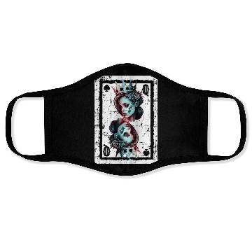 Discover Queen of Spades Gothic Card Game Halloween Creepy Face Masks