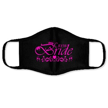 Discover Crew Bride Bachelorette Party Hotpink Face Masks