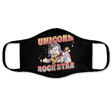 Discover Unicorn Rockstar Magical Guitar Rainbow Face Masks