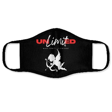 Discover White Red Simple Typography Face Masks 1