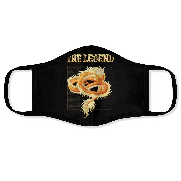 Discover Black And Orange Retro The Legend Face Masks