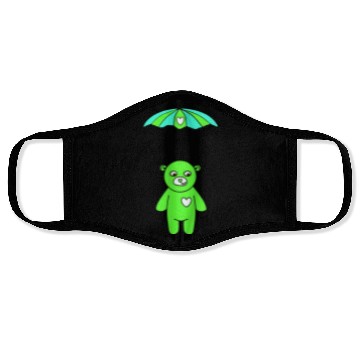 Discover Teddy Bear - The Green Skydiver Face Masks