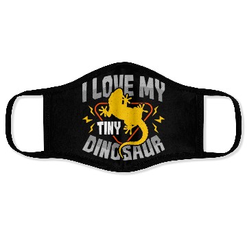 Discover Leopard Gecko I Love My Tiny Dinosaur Lizard Lover Face Masks