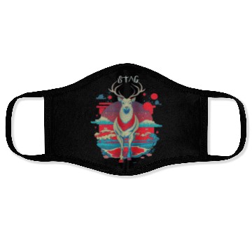 Discover Stag Deer Hunting Wilderness Wildlife Outdoors Face Masks