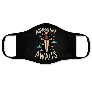 Discover Adventure awaits Sword Camping Adventure Face Masks