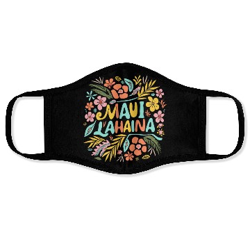 Discover Maui Strong Lahaina Flower floral Face Masks