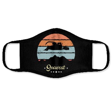 Discover Snowcat Vintage Snow Vehicles Retro Sunset Face Masks