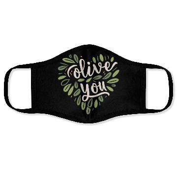 Discover olive you funny romantic double meaning gift Face Masks