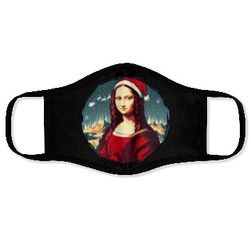 Discover Mona Lisa Funny Christmas Art Face Masks