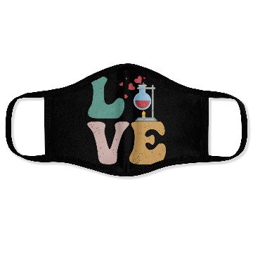 Discover Chemistry Chemist Science LOVE Face Masks