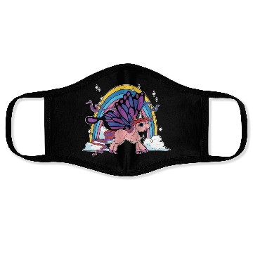 Discover Fantasy animal rainbow butterfly unicorn Face Masks