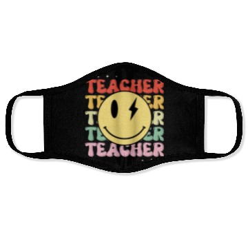 Discover Funny Hippie Face Teacher Face Masks