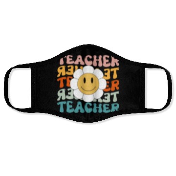 Discover Funny Hippie Face Teacher Face Masks