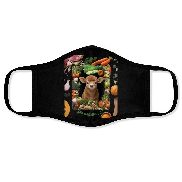 Discover cow animal vegetarian Face Masks