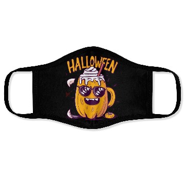 Discover Halloween Funny Pumpkin Lemon Latte Face Masks