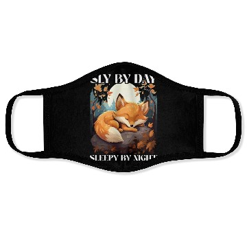 Discover Sleeping Fox Sleepyhead Napping Sleep Fox Lover Face Masks